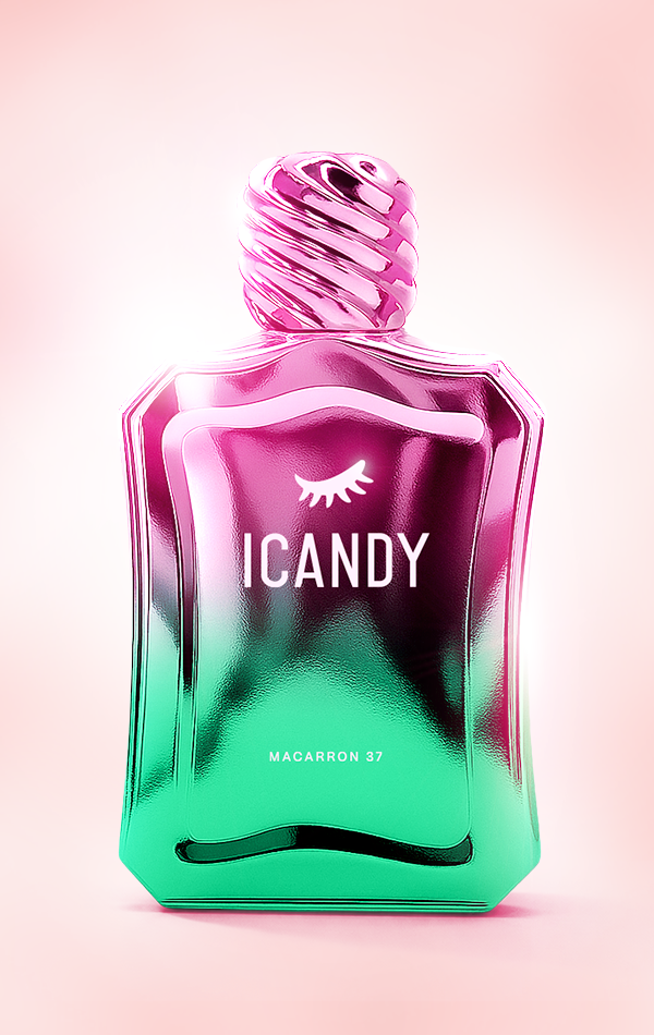ICANDY Macaron Pistachio 37 Eau de Parfum 100ml bottle, nutty gourmand fragrance made in Dubai