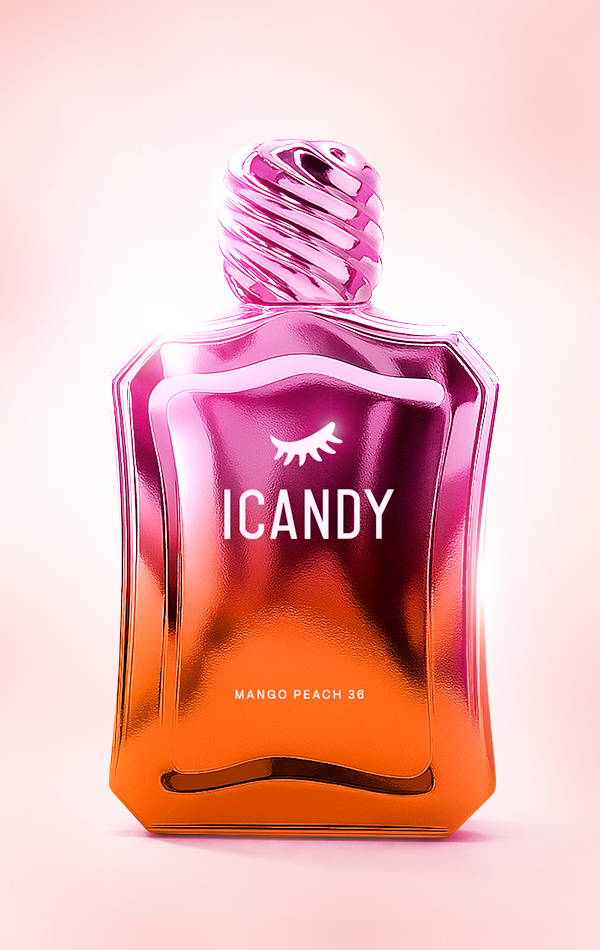 ICANDY Frozen Mango Peach 36 Eau de Parfum 100ml bottle, tropical fruity fragrance made in Dubai